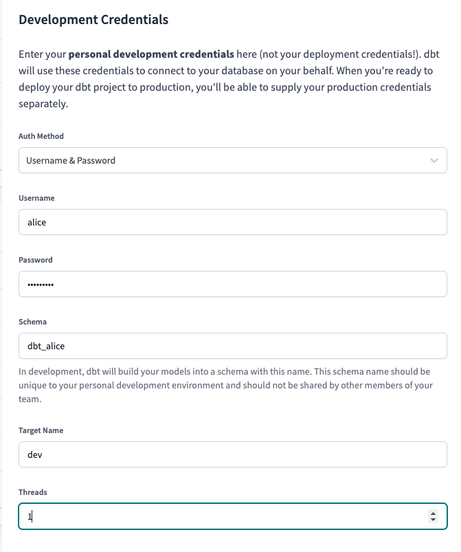 Overriding the target name to 'dev' Overriding the target name to 'dev'